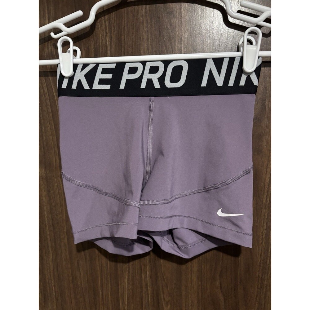 Nike Pro Dri-FIT Women’s Purple/Black Compression Shorts Gym Training S